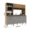 Cozinha Compacta 7 Portas 1 Gaveta Ipê/Griseo - Decibal