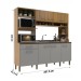 Cozinha Compacta 7 Portas 1 Gaveta Ipê/Griseo - Decibal