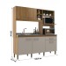 Cozinha Compacta 5 Portas 1 Gaveta Ipê/Cristalo - Decibal