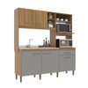 Cozinha Compacta 5 Portas 1 Gaveta Ipê/Griseo - Decibal