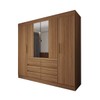 Guarda-Roupa Casal Honey 4 Portas 6 Gavetas com Espelho Freijó - Panorama Móveis