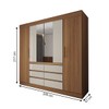 Guarda-Roupa Casal Honey 4 Portas 6 Gavetas com Espelho Amêndola - Panorama Móveis