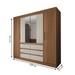 Guarda-Roupa Casal Honey 4 Portas 6 Gavetas com Espelho Cinamomo/Off White - Panorama Móveis