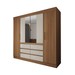 Guarda-Roupa Casal Honey 4 Portas 6 Gavetas com Espelho Cinamomo/Off White - Panorama Móveis
