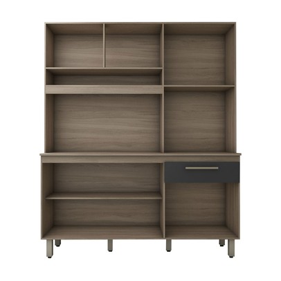 Cozinha Compacta Larissa 6 Portas 1 Gaveta Freijó/Grafite - Panorama Móveis