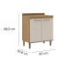 Balcão de Cozinha 80 Cm 2 Portas 1 Prateleira Ipê/Cristalo - Decibal
