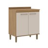 Balcão de Cozinha 80 Cm 2 Portas 1 Prateleira Ipê/Cristalo - Decibal
