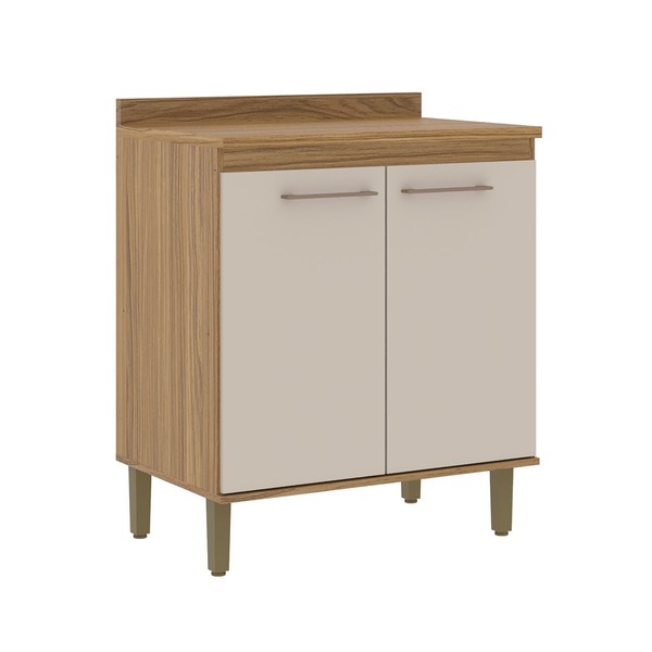 Balcão de Cozinha 80 Cm 2 Portas 1 Prateleira Ipê/Cristalo - Decibal