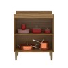 Balcão de Cozinha 80 Cm 2 Portas 1 Prateleira Ipê/Cristalo - Decibal