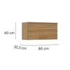 Armário Aéreo Cozinha 80 Cm 1 Porta Ipê - Decibal
