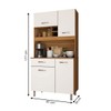 Cozinha Compacta Glória 4 Portas 1 Gaveta Freijó/Branco - Panorama Móveis