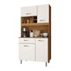 Cozinha Compacta Glória 4 Portas 1 Gaveta Freijó/Branco - Panorama Móveis