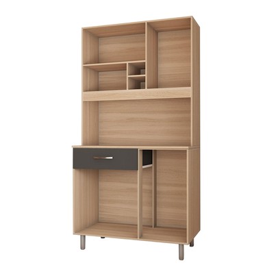 Cozinha Compacta Glória 4 Portas 1 Gaveta Freijó/Grafite - Panorama Móveis