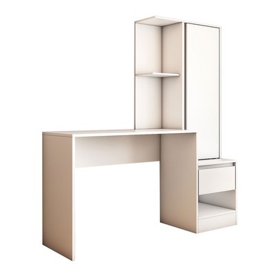 Mesa Escrivaninha Alune com Estante 1 Porta 1 Gaveta Branco - Panorama Móveis