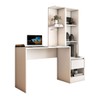 Mesa Escrivaninha Alune com Estante 1 Porta 1 Gaveta Branco - Panorama Móveis