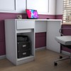 Mesa Escrivaninha Alune 1 Porta 1 Gaveta Branco - Panorama Móveis