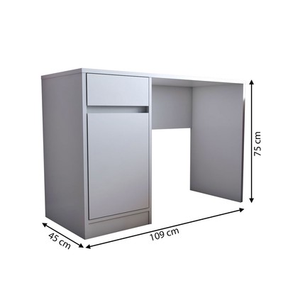 Mesa Escrivaninha Alune 1 Porta 1 Gaveta Branco - Panorama Móveis