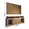Rack com Painel para TV Até 65 Polegadas Columbia Ripado 2 Portas Cinamomo/Off White - Panorama Móveis