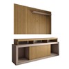Rack com Painel para TV Até 65 Polegadas Columbia Ripado 2 Portas Cinamomo/Off White - Panorama Móveis