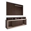 Rack com Painel para TV Até 65 Polegadas Columbia Ripado 2 Portas Ebano/Off White - Panorama Móveis