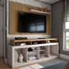 Rack com Painel para TV Até 65 Polegadas Columbia Ripado 2 Portas Freijó/Off White - Panorama Móveis