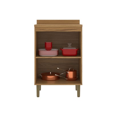 Balcão de Cozinha 60 Cm 2 Portas 1 Prateleira Ipê/Cristalo - Decibal