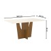 Mesa de Jantar 6 Lugares Vértice/Vita com Vidro Nature/Off White/Linho - Henn