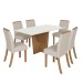 Mesa de Jantar 6 Lugares Vértice/Vita com Vidro Nature/Off White/Linho - Henn