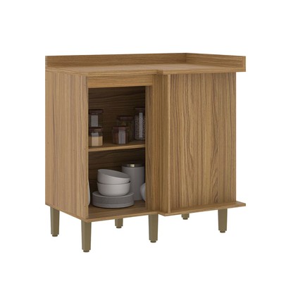 Balcão de Cozinha de Canto Ipê/Cristalo - Decibal