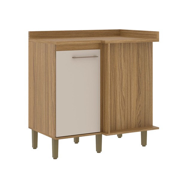 Balcão de Cozinha de Canto Ipê/Cristalo - Decibal