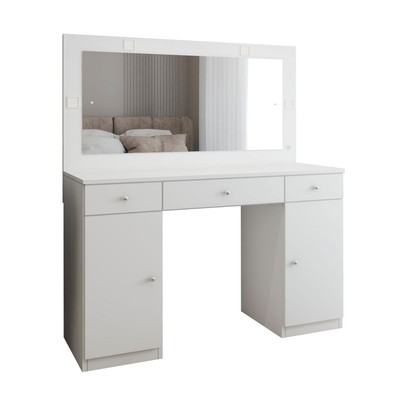 Penteadeira Camarim Margot 2 Portas 3 Gavetas Porta Jóias Branco - Panorama Móveis