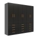 Guarda-Roupa Casal New Mônaco 6 Portas 12 Gavetas Preto - Evidência Móveis