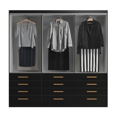 Guarda-Roupa Casal New Mônaco 6 Portas 12 Gavetas Preto - Evidência Móveis