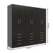Guarda-Roupa Casal New Mônaco 6 Portas 12 Gavetas Preto - Evidência Móveis