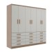 Guarda-Roupa Casal New Mônaco 6 Portas 12 Gavetas Branco/Demolição - Evidência Móveis