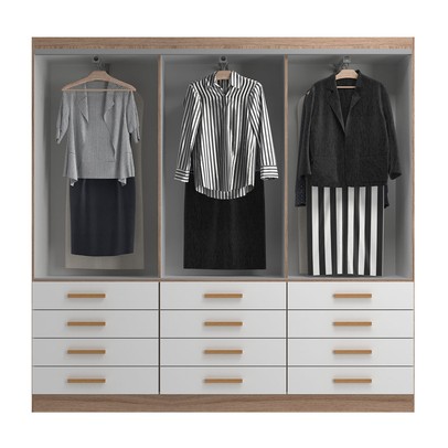 Guarda-Roupa Casal New Mônaco 6 Portas 12 Gavetas Branco/Demolição - Evidência Móveis