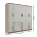 Guarda-Roupa Casal New Mônaco 6 Portas 12 Gavetas Branco/Demolição - Evidência Móveis