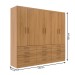 Guarda-Roupa Casal New Mônaco 6 Portas 12 Gavetas Cinnamomo - Evidência Móveis