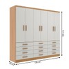 Guarda-Roupa Casal New Mônaco 6 Portas 12 Gavetas Cinnamomo/Branco - Evidência Móveis