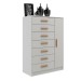 Cômoda New Mônaco 1 Porta 7 Gavetas Branco - Evidência Móveis