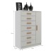 Cômoda New Mônaco 1 Porta 7 Gavetas Branco - Evidência Móveis