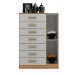 Cômoda New Mônaco 1 Porta 7 Gavetas Branco/Cinnamomo - Evidência Móveis