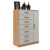 Cômoda New Mônaco 1 Porta 7 Gavetas Branco/Cinnamomo - Evidência Móveis