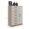 Cômoda New Mônaco 1 Porta 7 Gavetas Demolição/Branco - Evidência Móveis