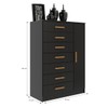 Cômoda New Mônaco 1 Porta 7 Gavetas Preto - Evidência Móveis