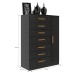 Cômoda New Mônaco 1 Porta 7 Gavetas Preto - Evidência Móveis