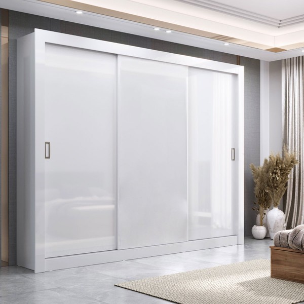 Guarda-Roupa Casal City 3 Portas 4 Gavetas Branco - Maxel