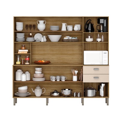 Cozinha Compacta Intense 10 Portas 2 Gavetas Freijó/Vanilla - Kits Paraná