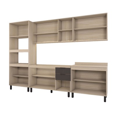 Cozinha Completa Alice 14 Portas 2 Gavetas Touch/Grafite - Panorama Móveis