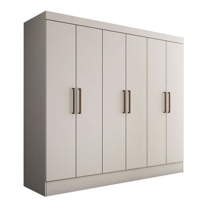 Guarda-Roupa Casal Nórdico 6 Portas 3 Gavetas Branco - Panorama Móveis